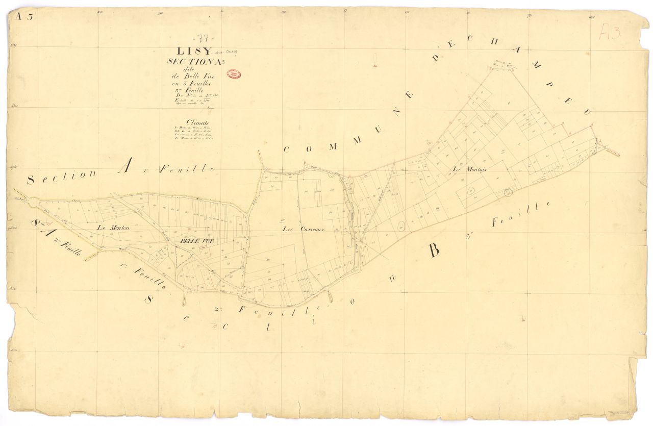 Section A dite de la Belle-Vue, en 3 feuilles, 3eme feuille