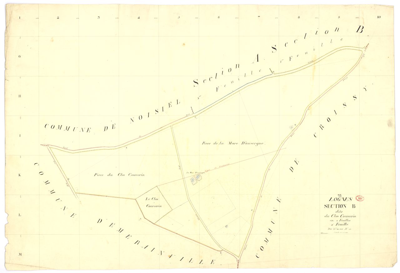 Section B dite du Clos-Courcerin, en 2 feuilles, 2eme feuille