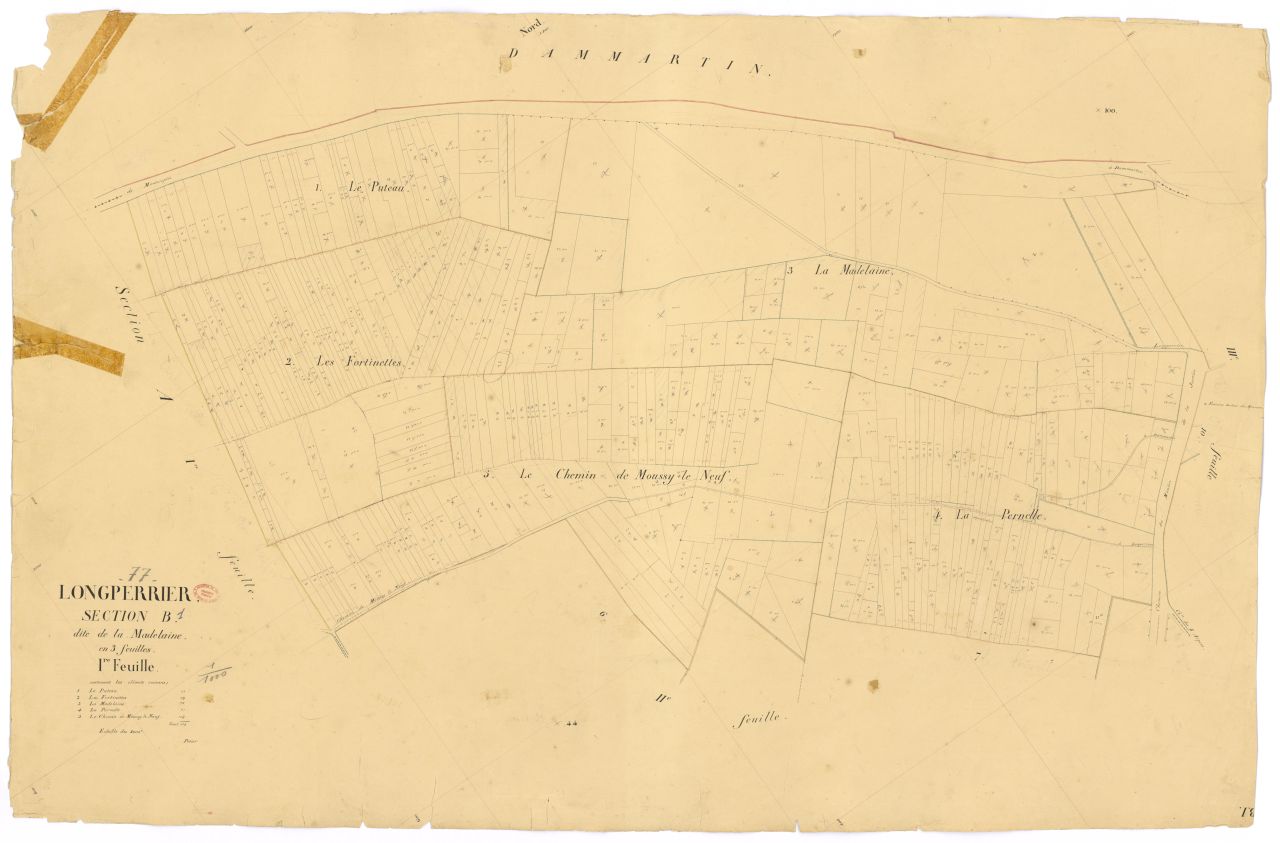 Section B dite de la Madeleine, en 3 feuilles, 1ere feuille