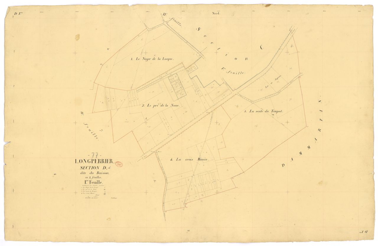 Section D dite du Buisson, en 2 feuilles, 1ere feuille
