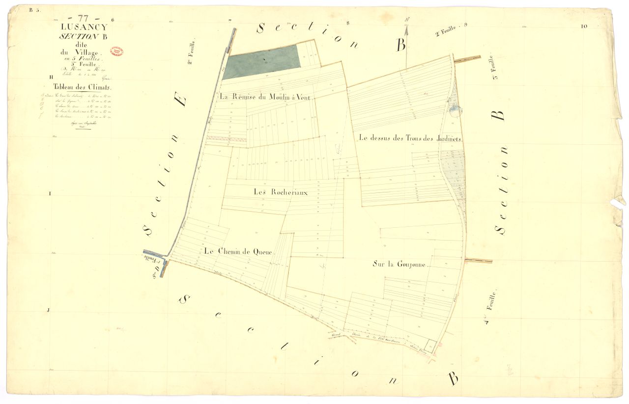 Section B dite du Village, en 5 feuilles, 5eme feuille