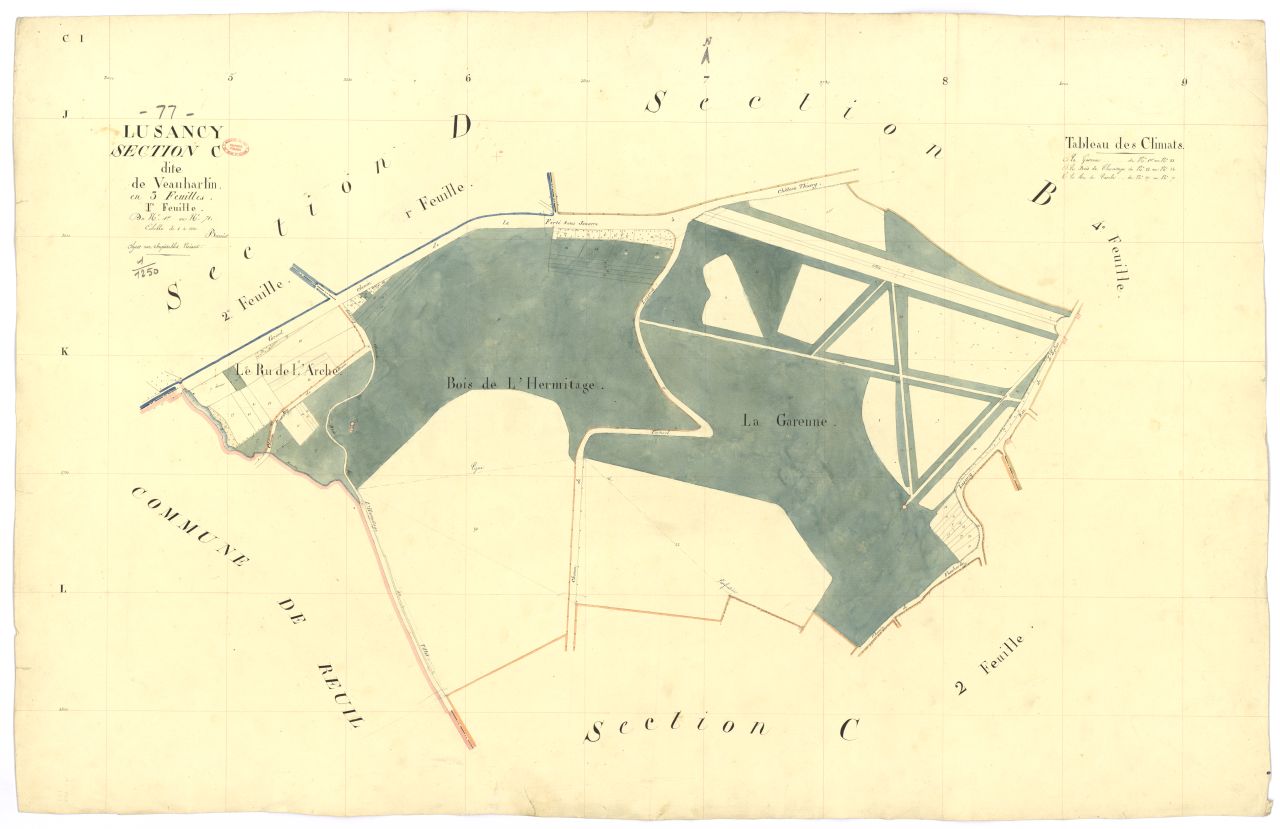 Section C dite de Veauharlin, en 3 feuilles, 1ere feuille