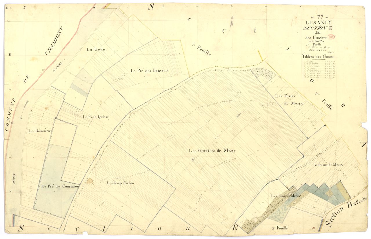 Section E dite des Graviers, en 2 feuilles, 1ere feuille
