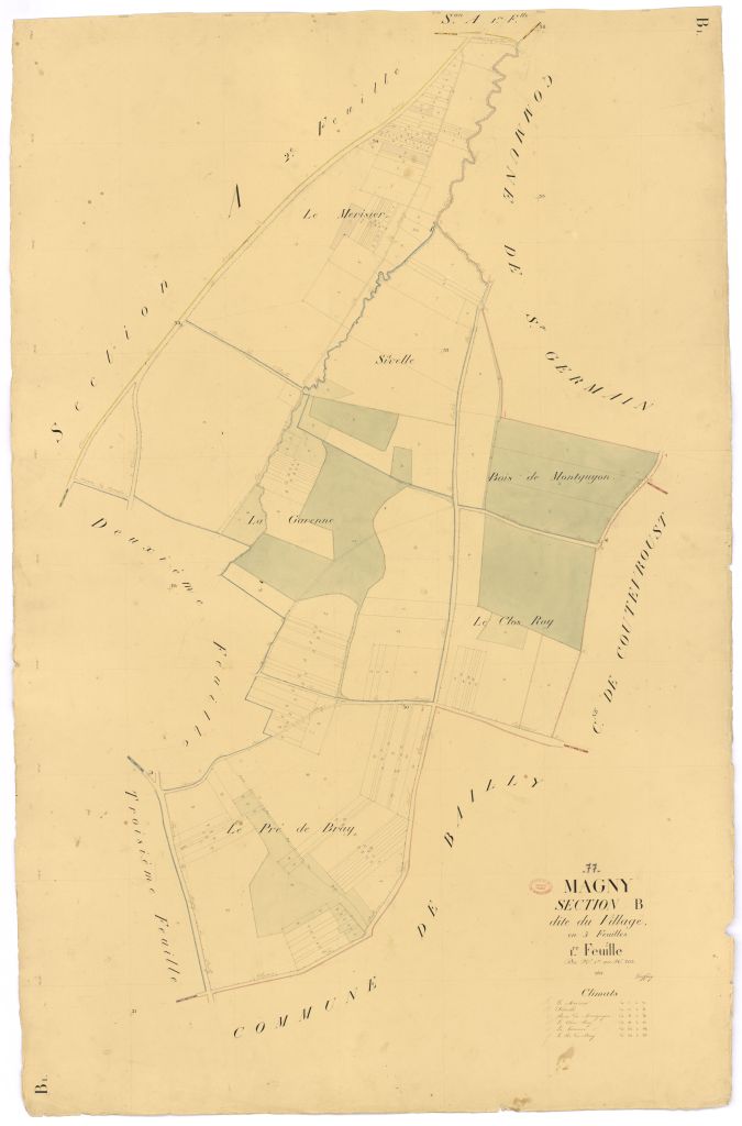 Section B dite du Village, en 3 feuilles, 1ere feuille
