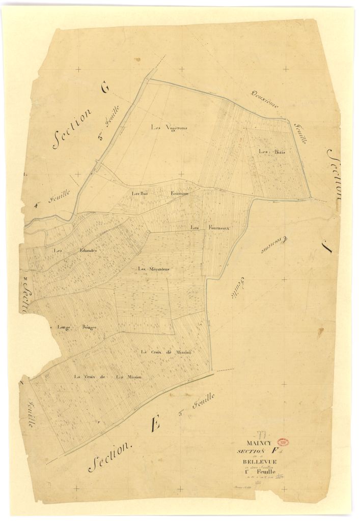 Section F dite de Bellevue, en 2 feuilles, 1ere feuille