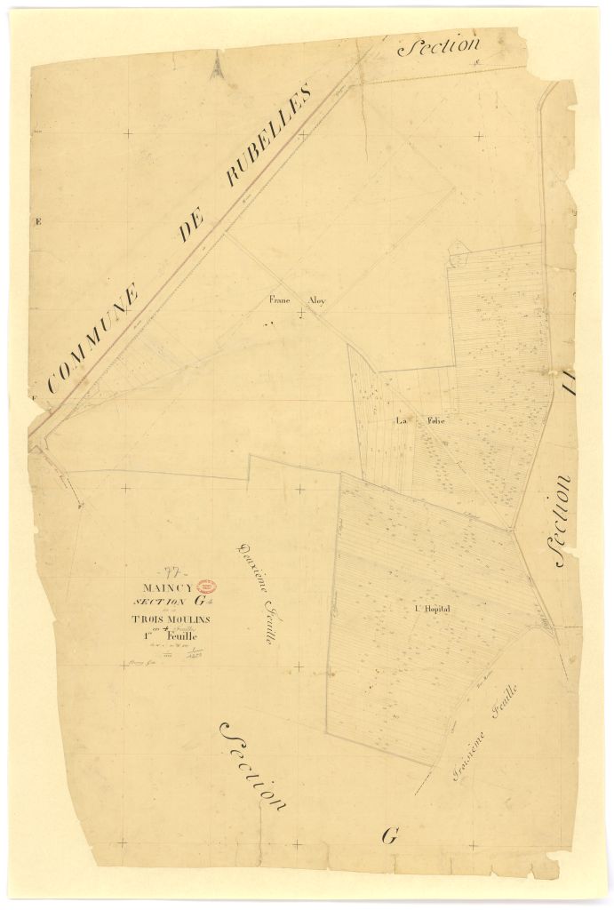 Section G dite des Trois-Moulins, en 4 feuilles, 1ere feuille