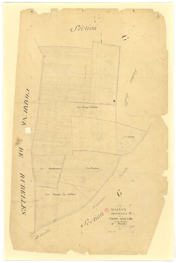 Section G dite des Trois-Moulins, en 4 feuilles, 2eme feuille
