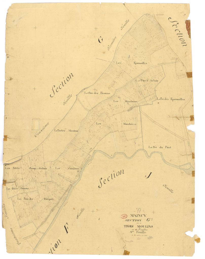 Section G dite des Trois-Moulins, en 4 feuilles, 3eme feuille