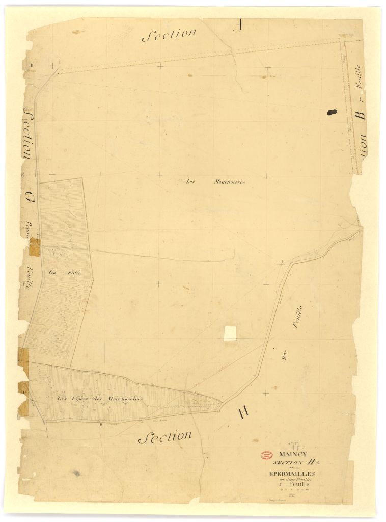 Section H dite d'Epermailles, en 2 feuilles, 1ere feuille
