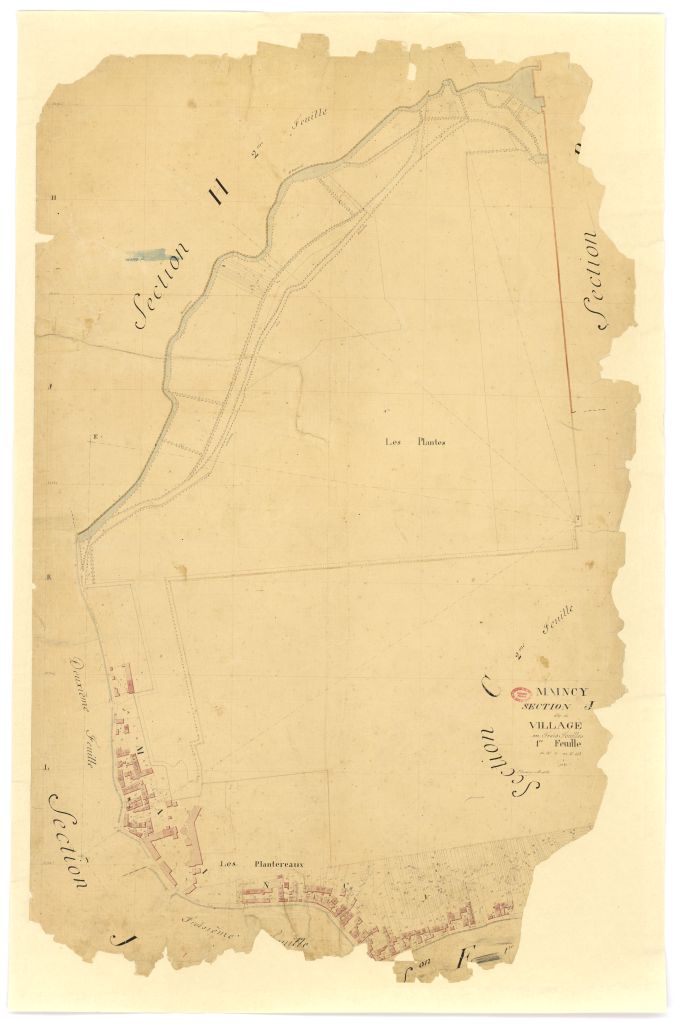 Section J dite du Village, en 3 feuilles, 1ere feuille