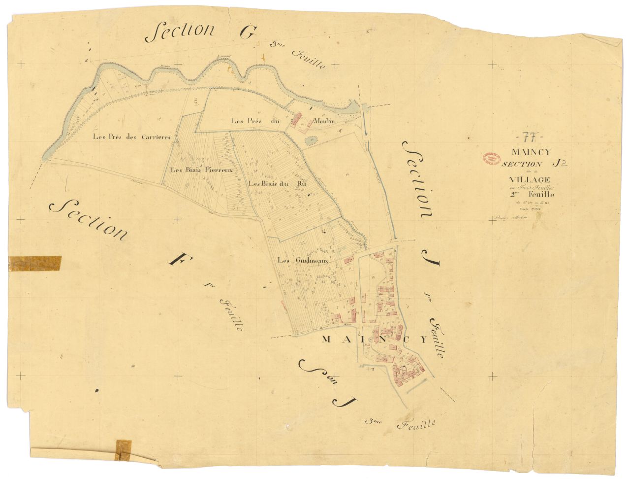 Section J dite du Village, en 3 feuilles, 2eme feuille