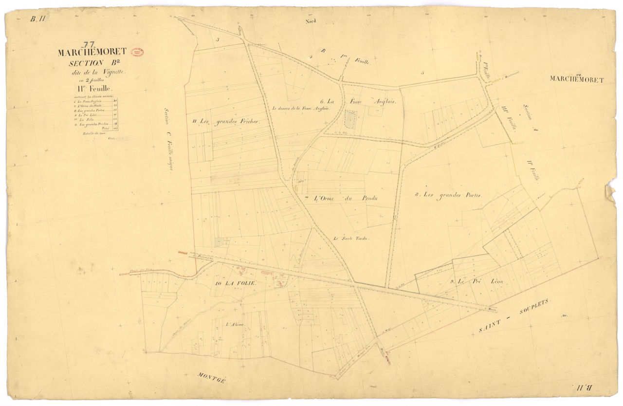 Section B dite de la Vignette, en 2 feuilles, 2eme feuille