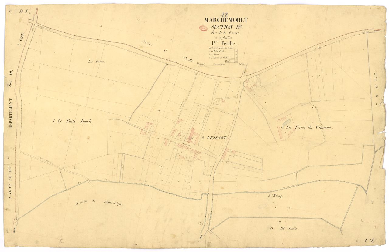 Section D dite de l'Essart, en 3 feuilles, 1ere feuille