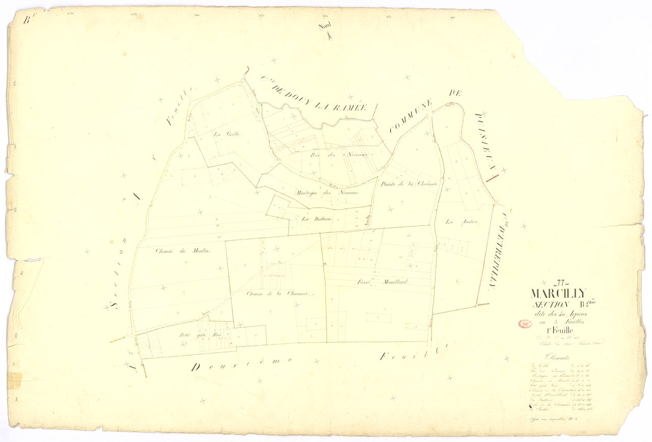 Section B dite des Quarante-Arpents, en 3 feuilles, 1ere feuille
