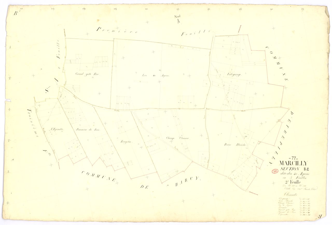 Section B dite des Quarante-Arpents, en 3 feuilles, 2eme feuille
