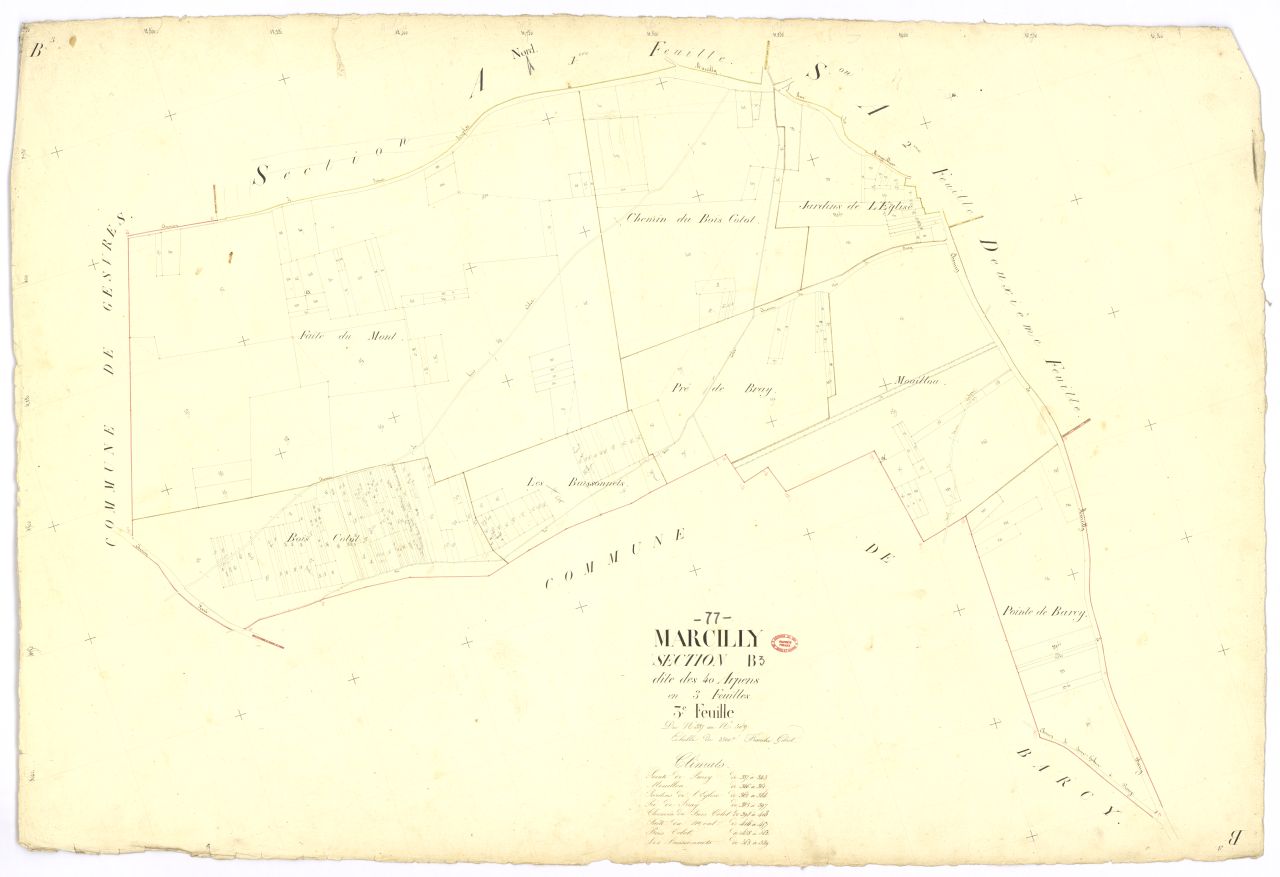 Section B dite des Quarante-Arpents, en 3 feuilles, 3eme feuille
