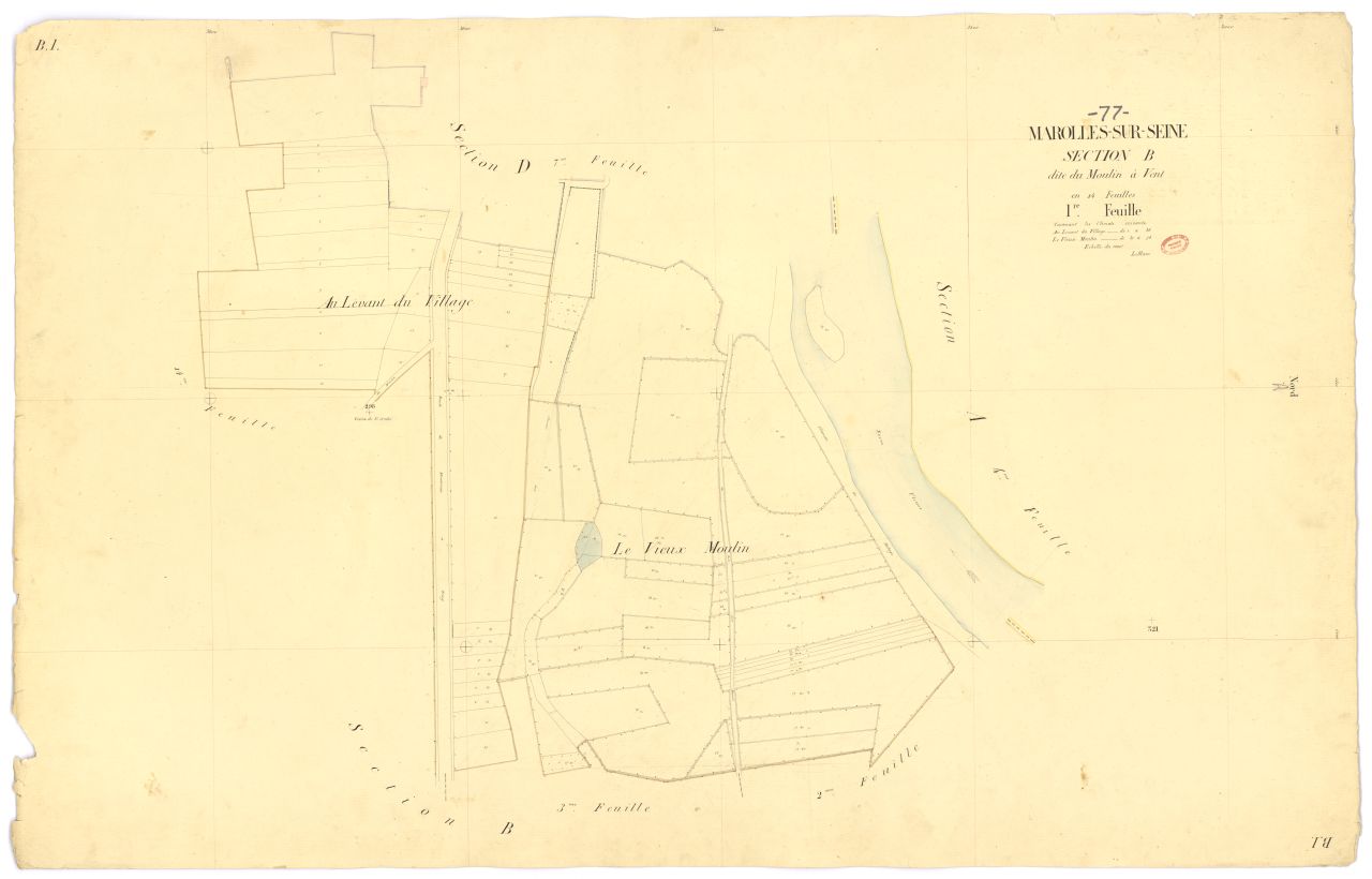 Section B dite du Moulin-�-Vent, en 14 feuilles, 1ere feuille