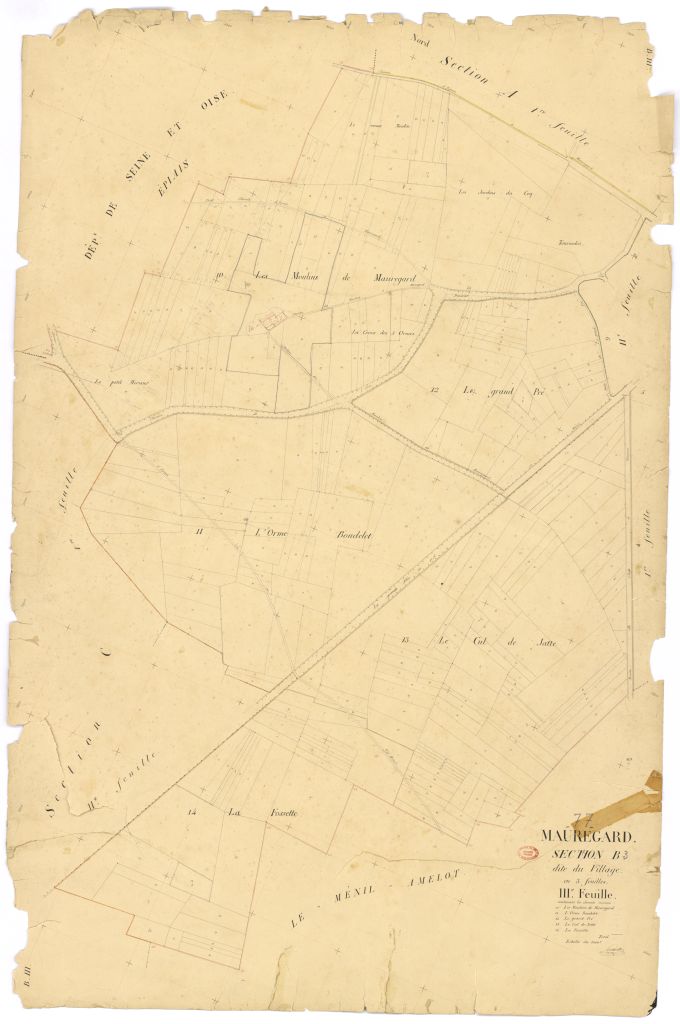 Section B dite du Village, en 3 feuilles, 3eme feuille