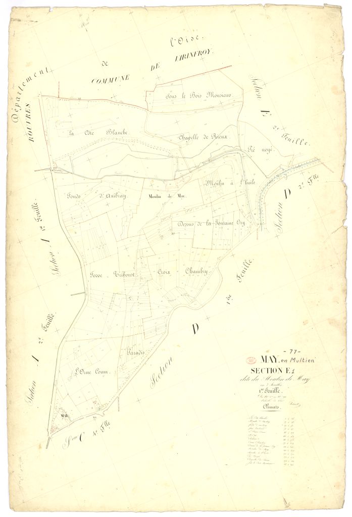 Section E dite du Moulin-de-May, en 2 feuilles, 1ere feuille