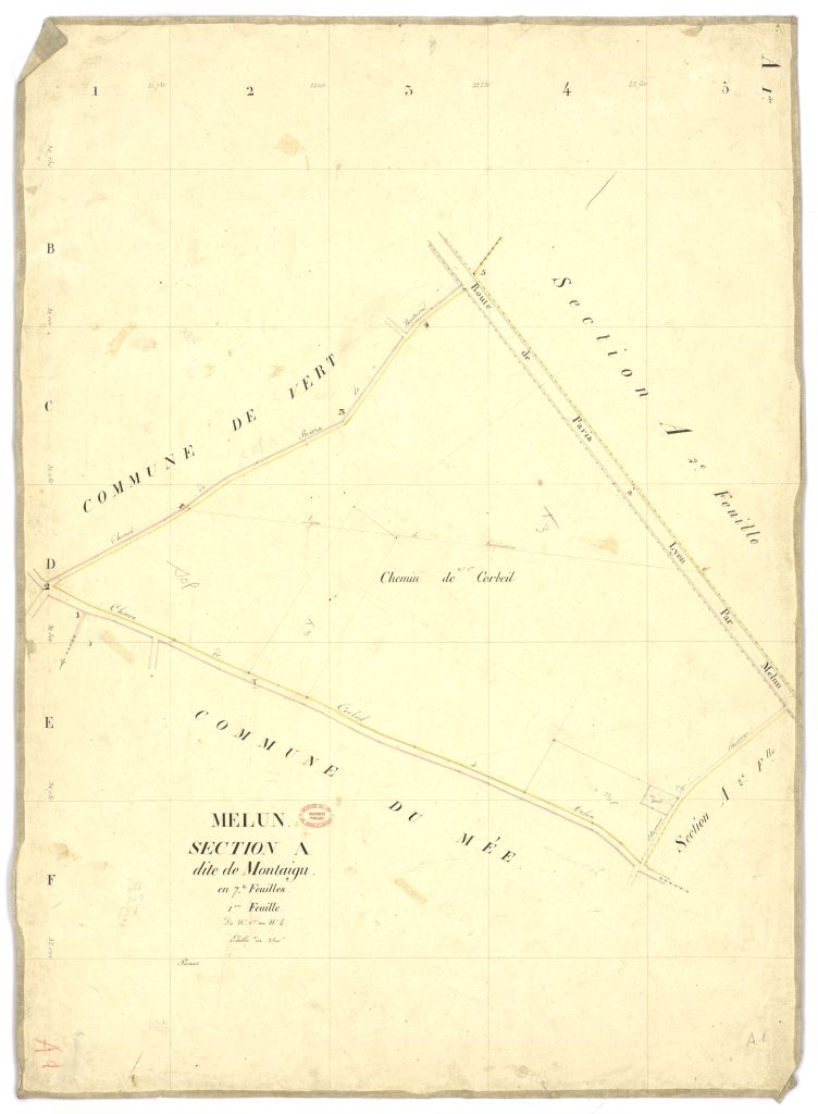 Section A dite de Montaigu, en 7 feuilles, 1ere feuille