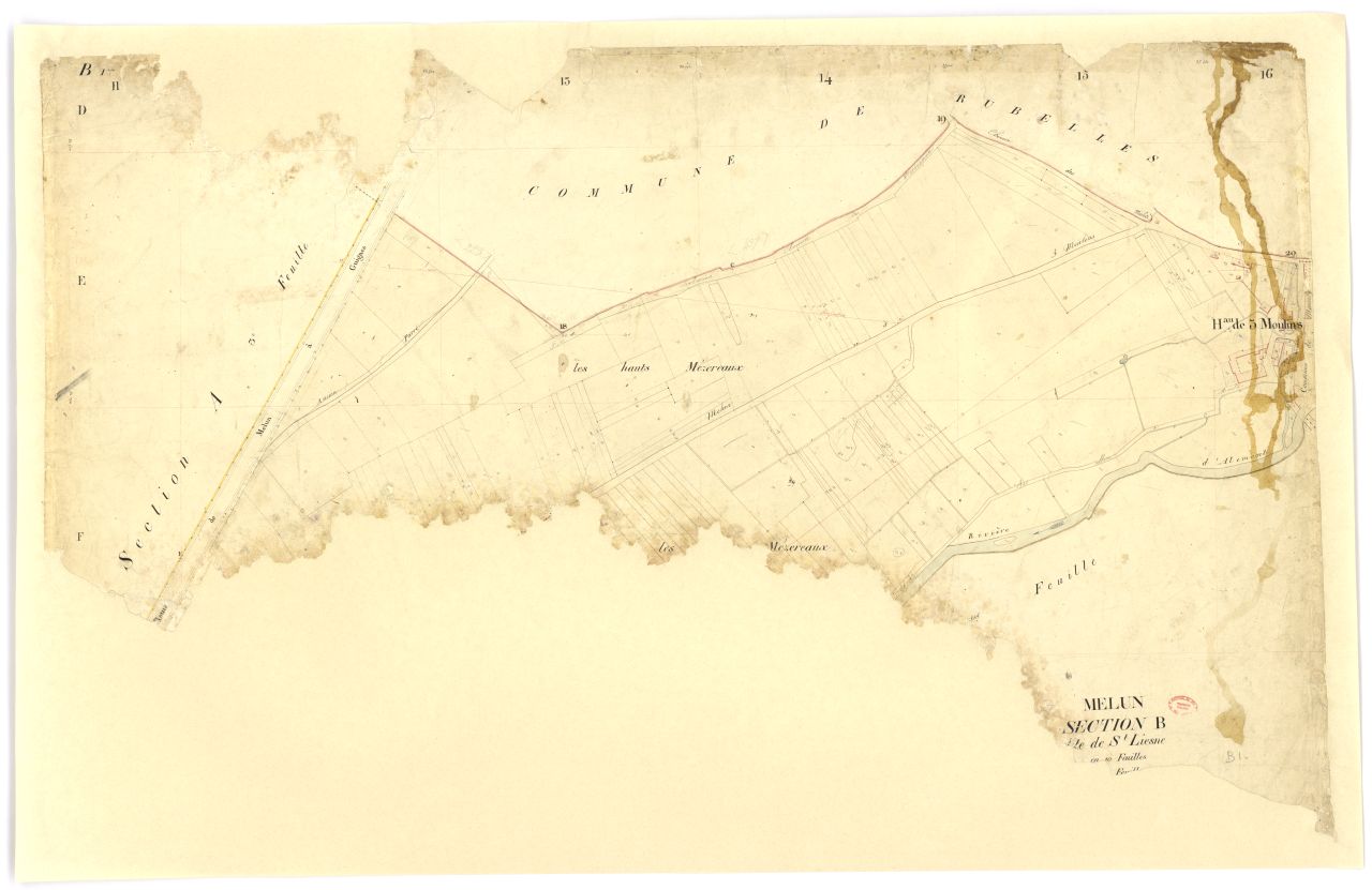 Section B dite de Saint-Liesne, en 10 feuilles, 1ere feuille