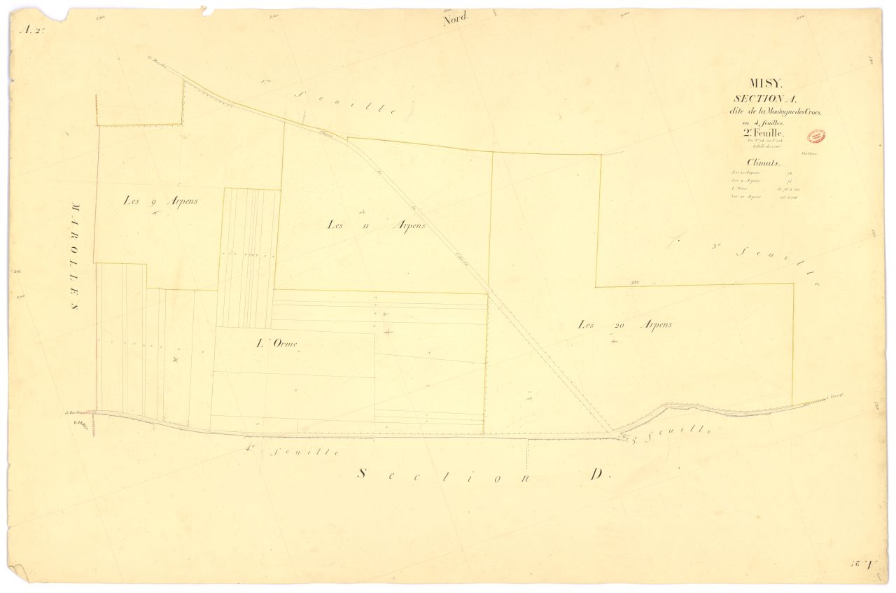 Section A dite de la Montagne-des-Crocs, en 4 feuilles, 2eme feuille