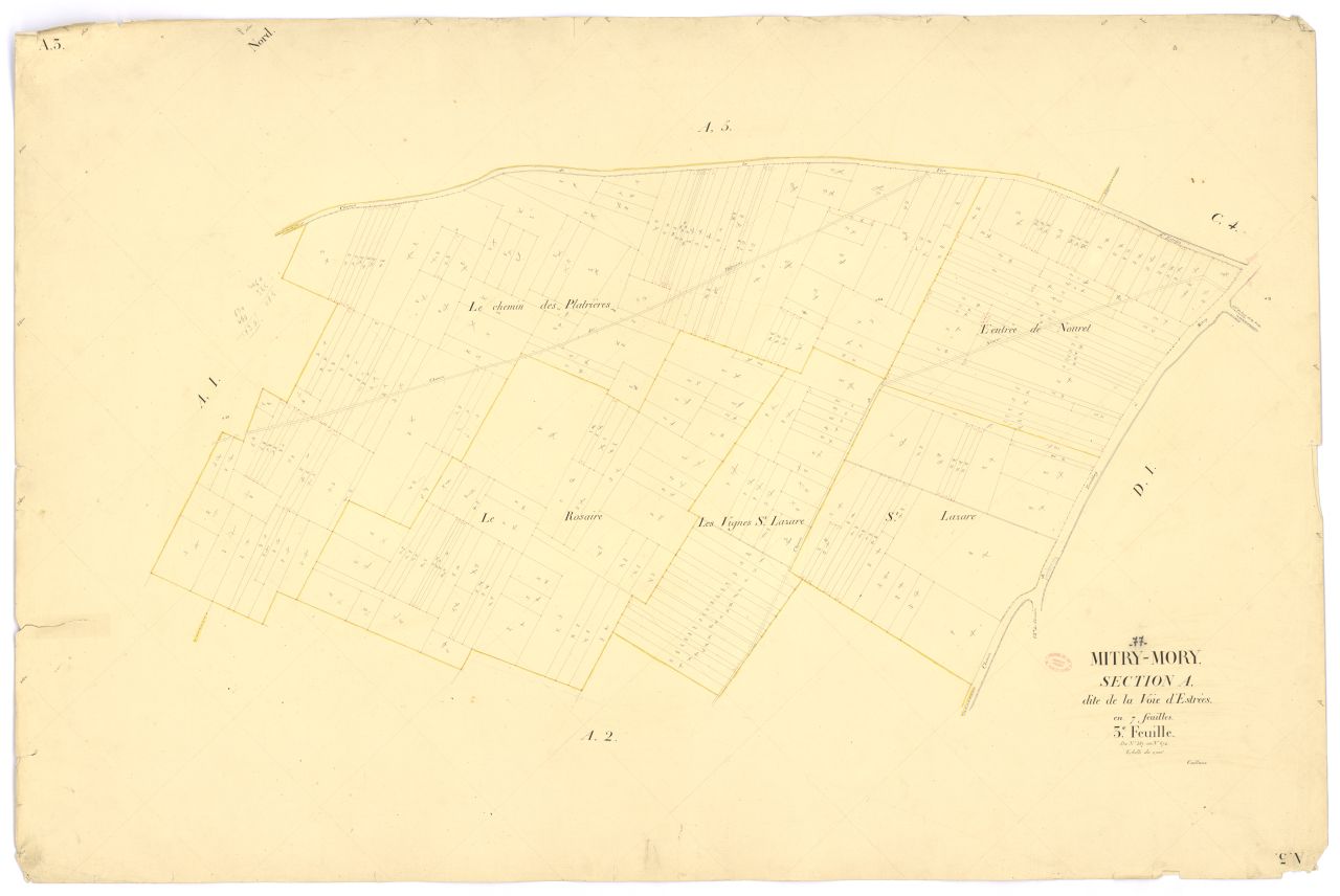 Section A dite de la Voie-d'Estrees, en 7 feuilles, 3eme feuille