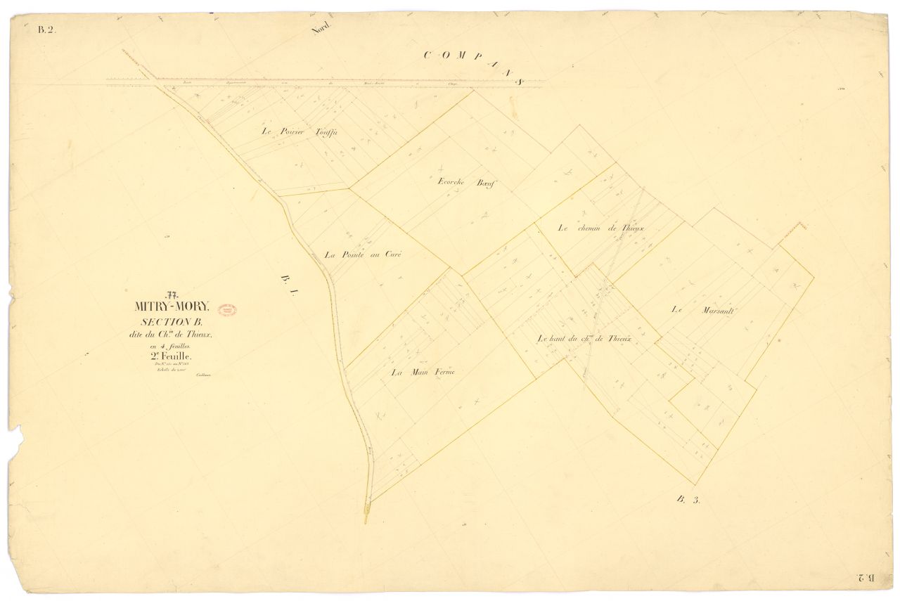 Section B dite du Chemin-de-Thieux, en 4 feuilles, 2eme feuille