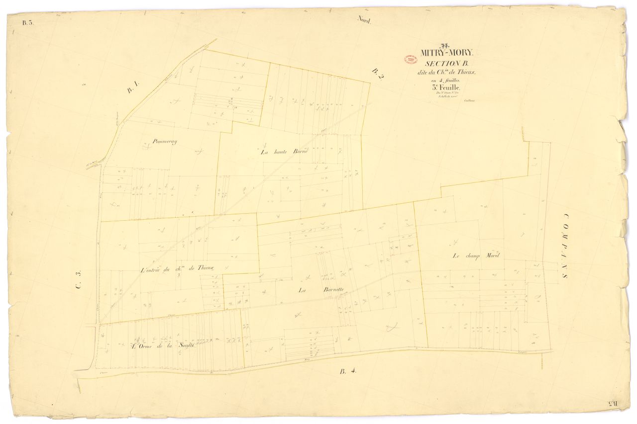 Section B dite du Chemin-de-Thieux, en 4 feuilles, 3eme feuille