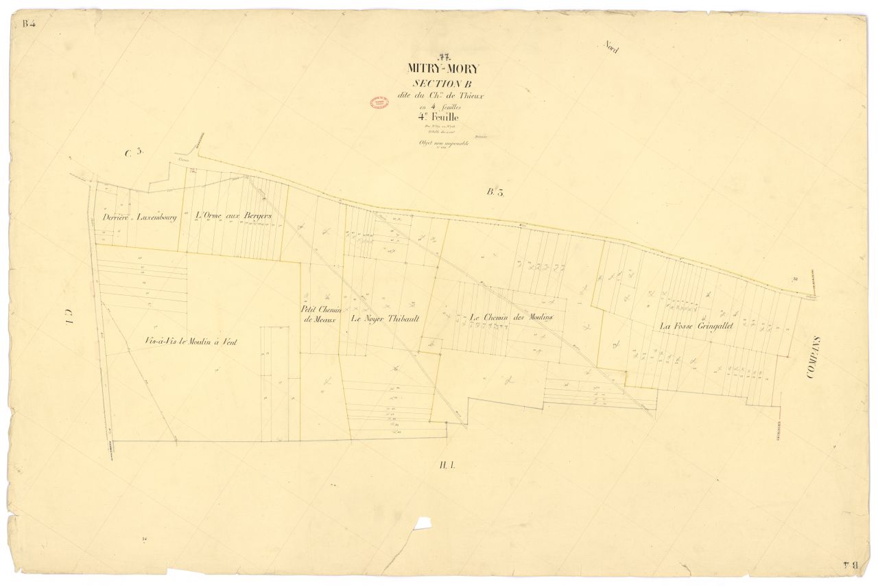 Section B dite du Chemin-de-Thieux, en 4 feuilles, 4eme feuille