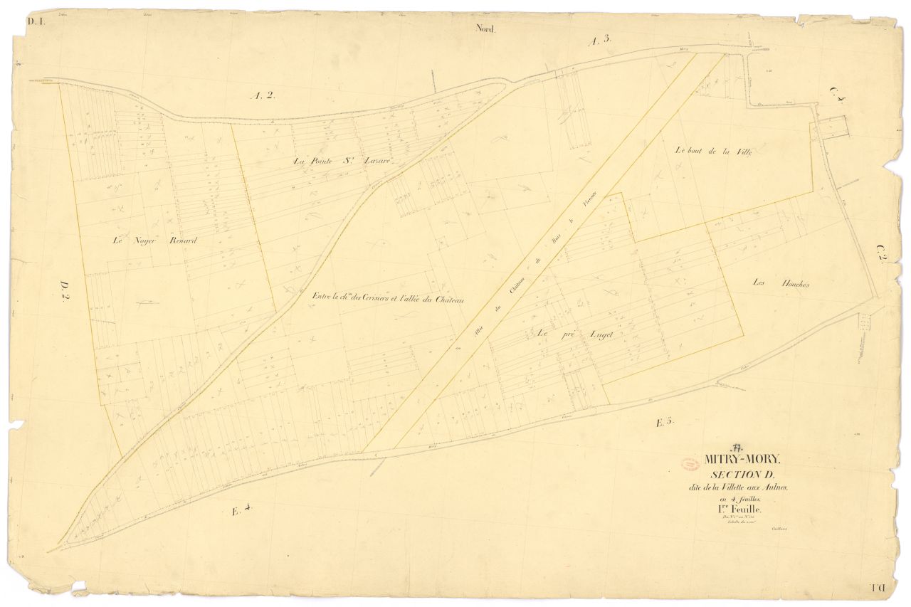 Section D dite de Villette-aux-Aulnes, en 4 feuilles, 1ere feuille