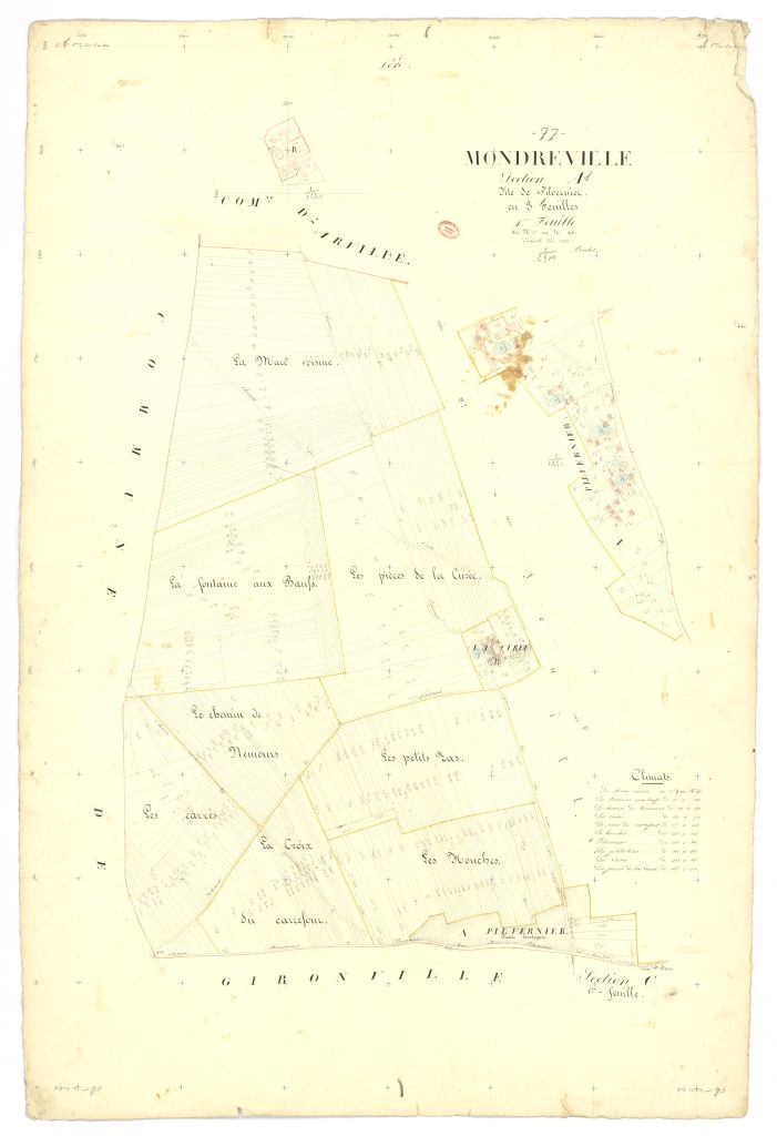 Section A dite de Pilvernier, en 3 feuilles, 1ere feuille