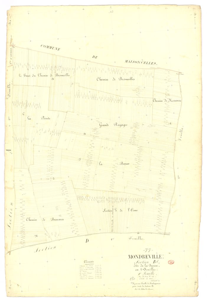 Section B dite de Bausse, en 2 feuilles, 1ere feuille