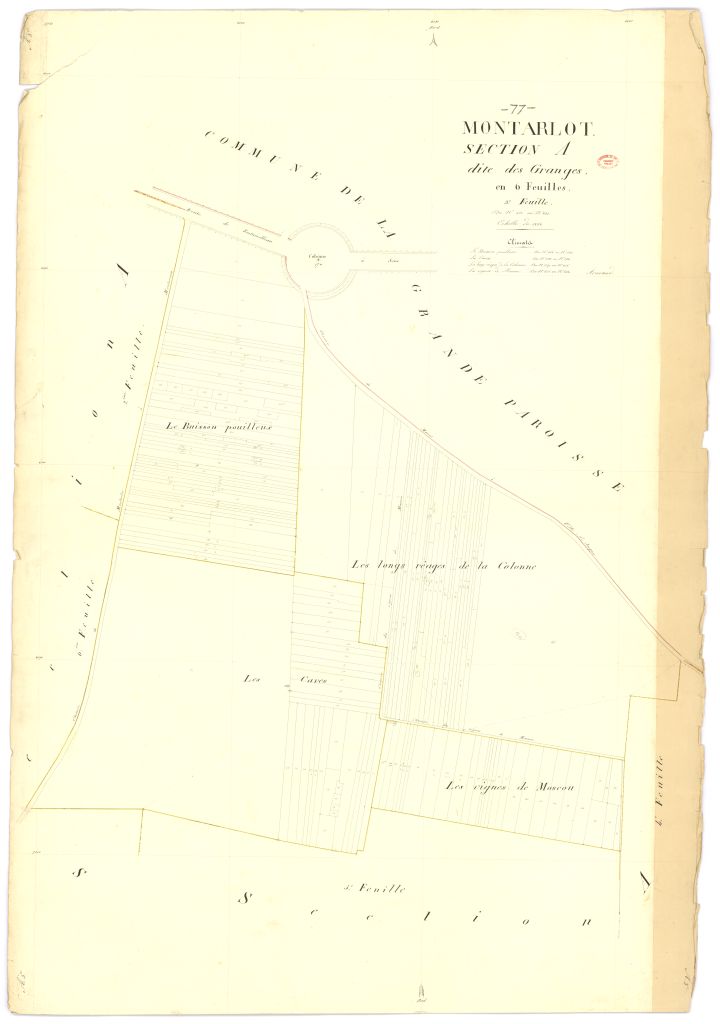 Section A dite des Granges, en 6 feuilles, 3eme feuille