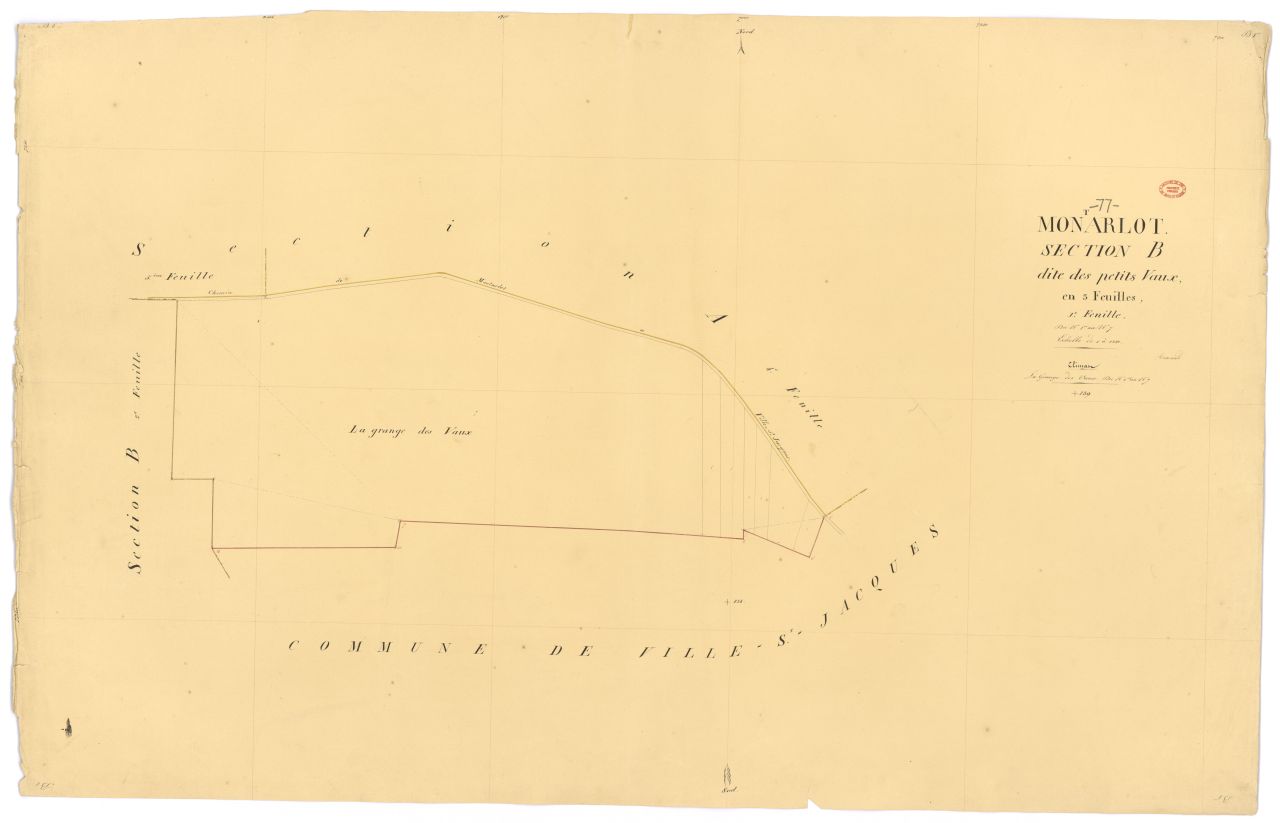 Section B dite des Petits-Vaux, en 3 feuilles, 1ere feuille