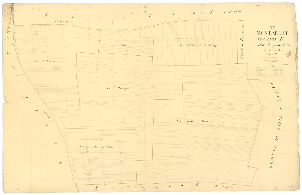Section B dite des Petits-Vaux, en 3 feuilles, 2eme feuille