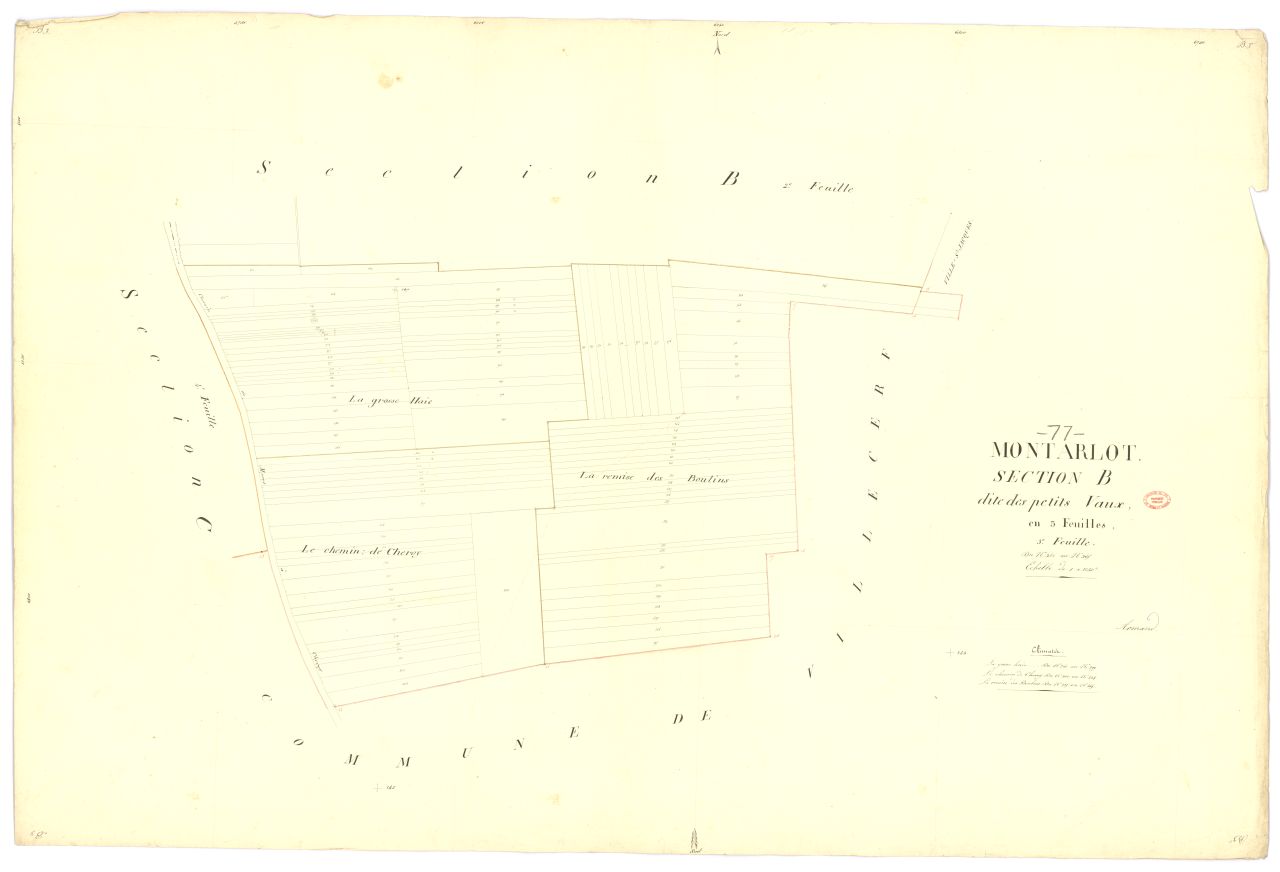 Section B dite des Petits-Vaux, en 3 feuilles, 3eme feuille