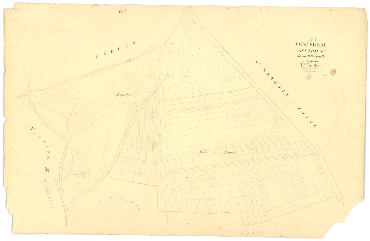 Section C dite de la Belle-Feuille, en 3 feuilles, 1ere feuille