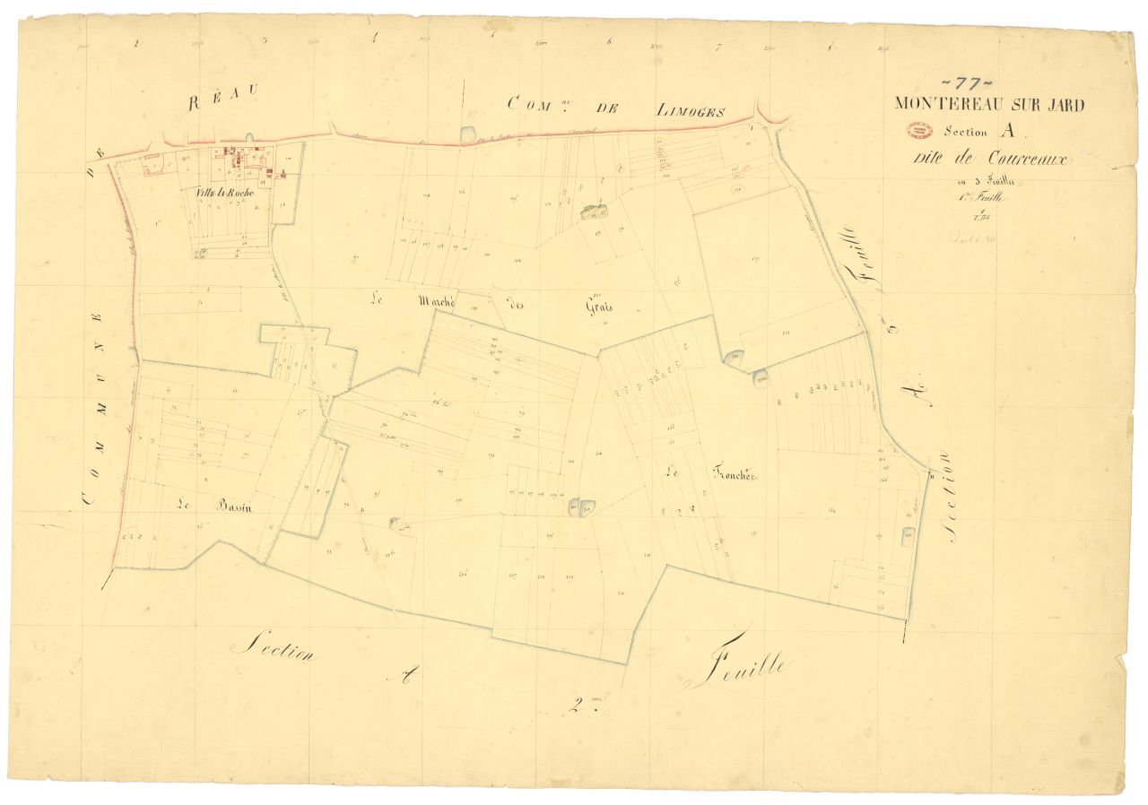 Section A dite de Courceaux, en 3 feuilles, 1ere feuille