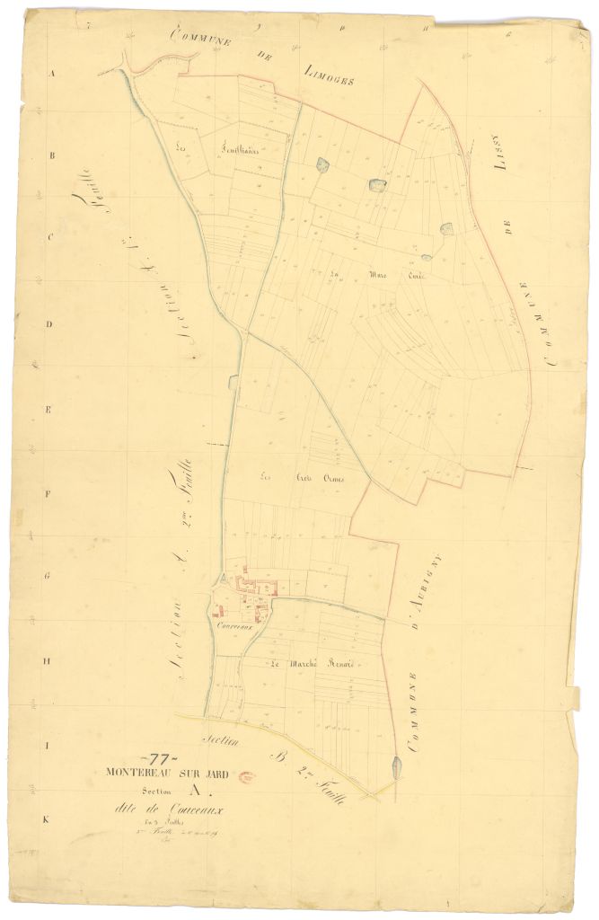 Section A dite de Courceaux, en 3 feuilles, 3eme feuille