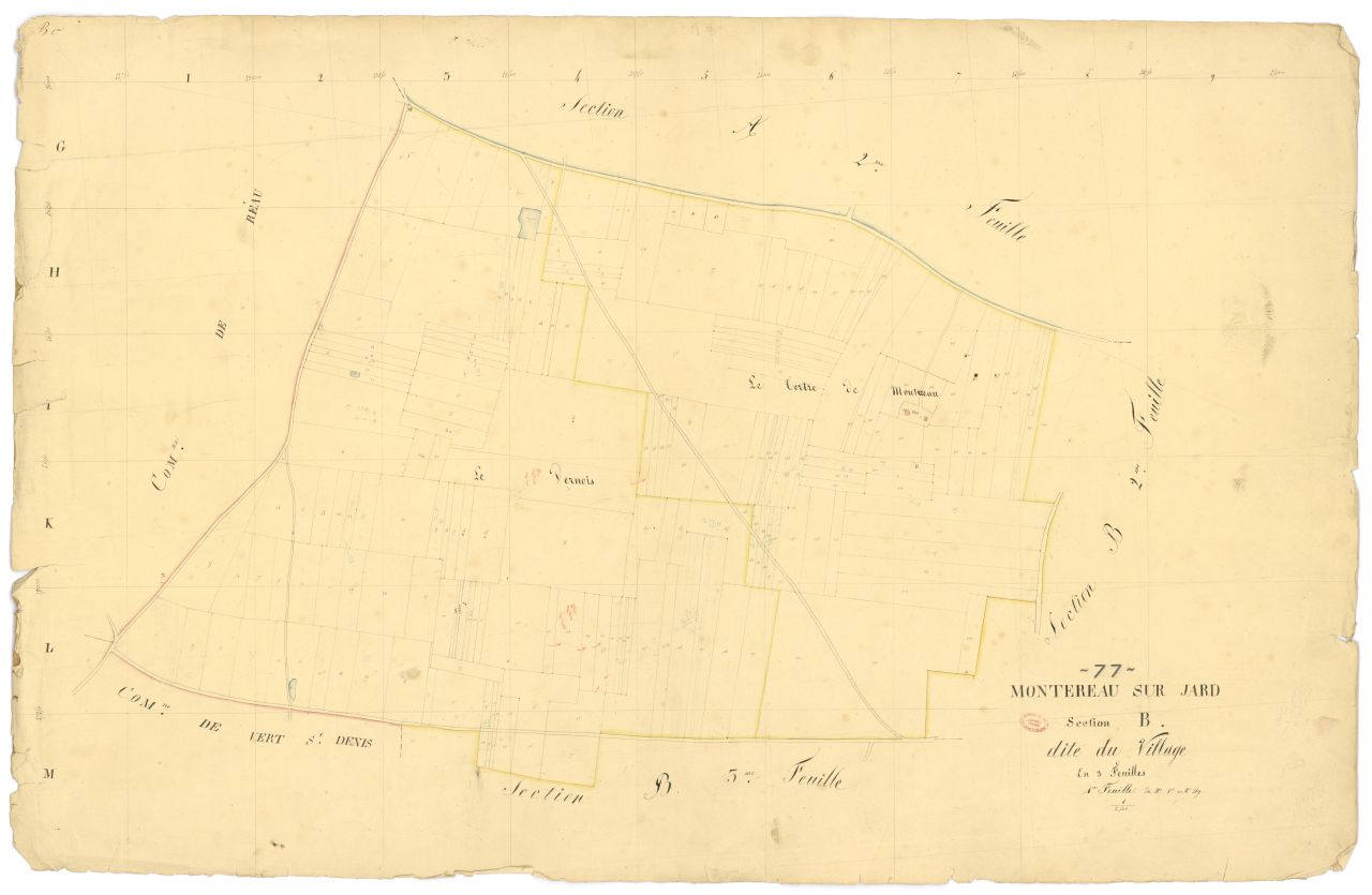 Section B dite du Village, en 3 feuilles, 1ere feuille