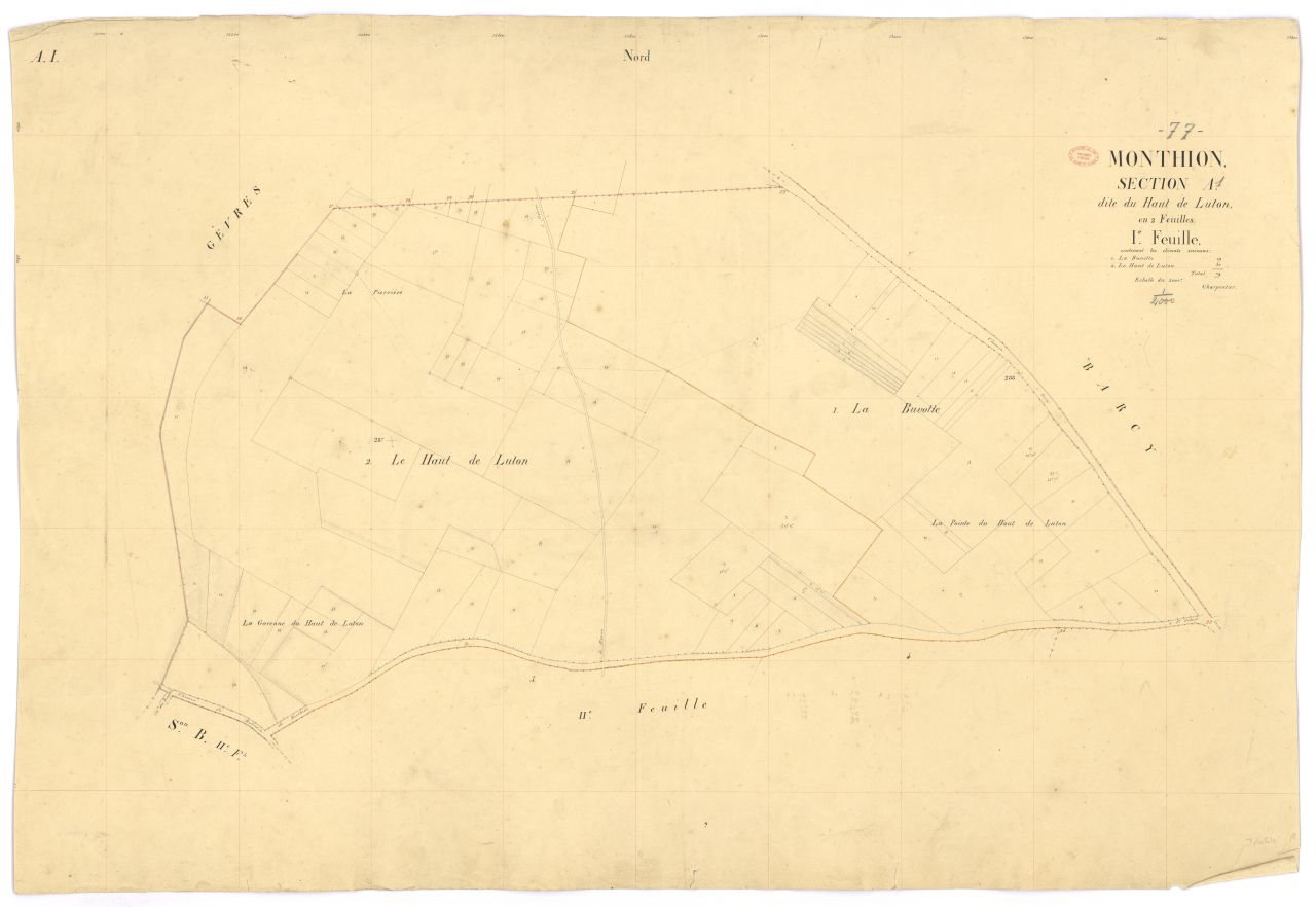 Section A dite du Haut-de-Luton, en 2 feuilles, 1ere feuille