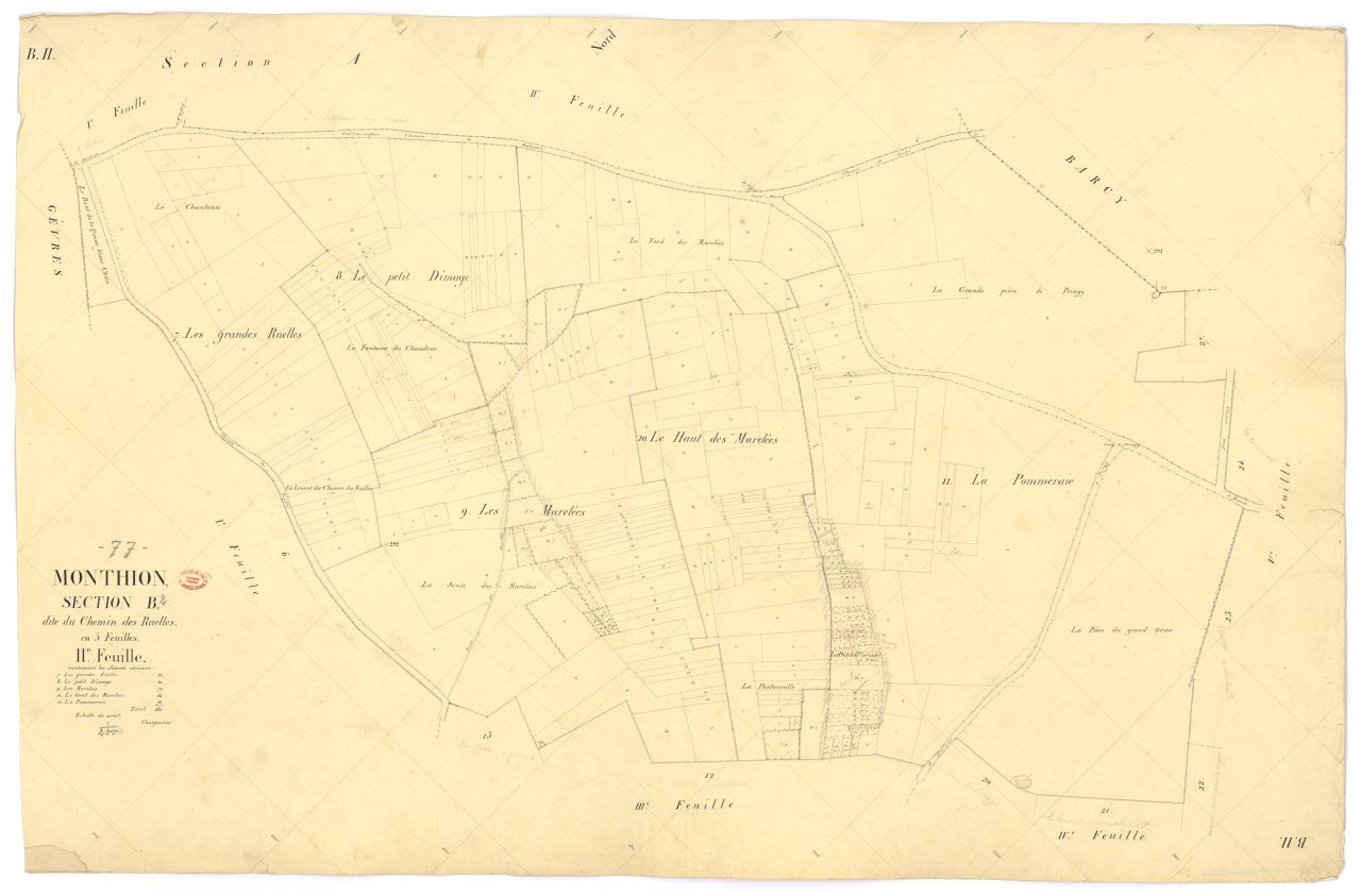 Section B dite du Chemin-des-Ruelles, en 5 feuilles, 2eme feuille