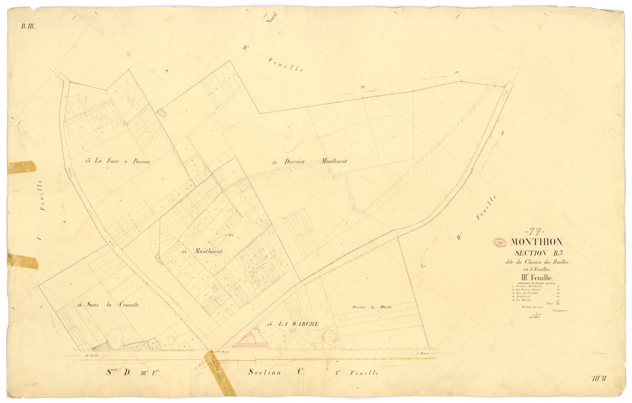 Section B dite du Chemin-des-Ruelles, en 5 feuilles, 3eme feuille