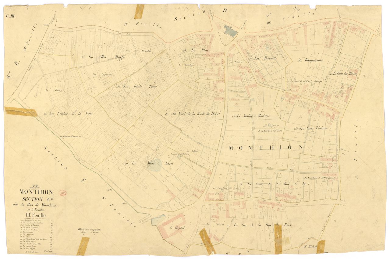 Section C dite du Bas-de-Monthion, en 3 feuilles, 3eme feuille