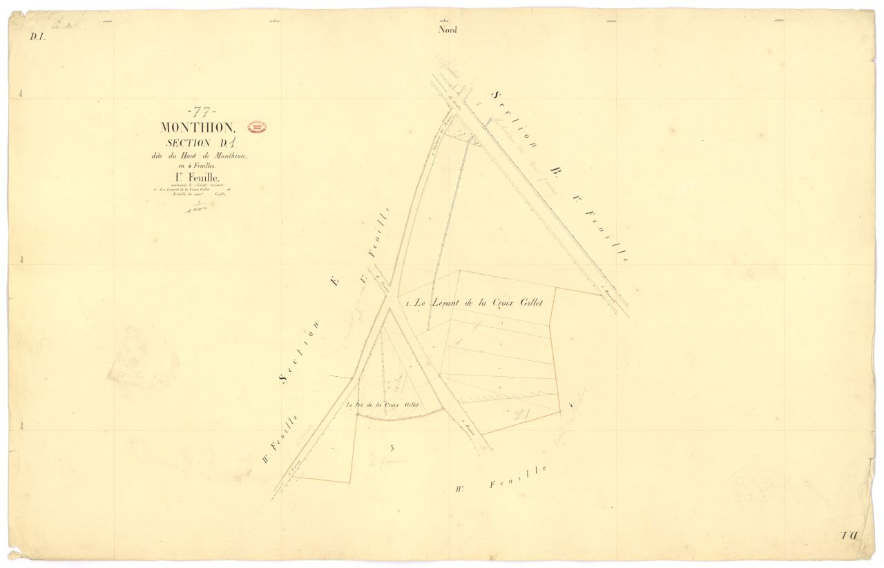 Section D dite du Haut-de-Monthion, en 4 feuilles, 1ere feuille