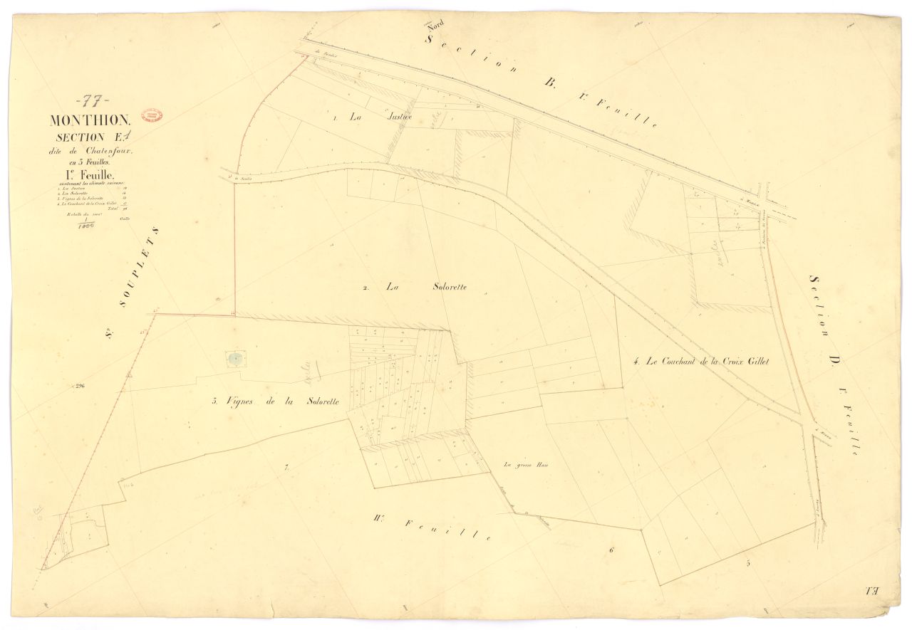 Section E dite de Chatenfour, en 3 feuilles, 1ere feuille