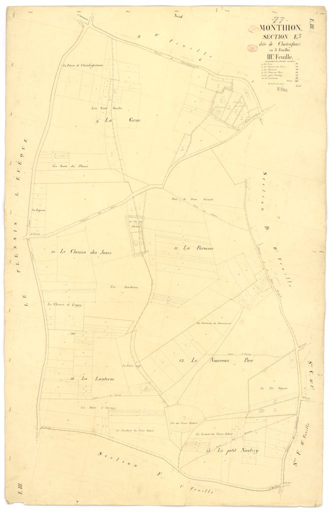 Section E dite de Chatenfour, en 3 feuilles, 3eme feuille