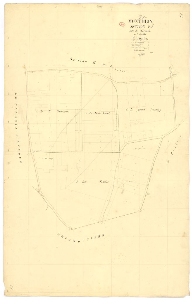 Section F dite de Neronde, en 3 feuilles, 1ere feuille