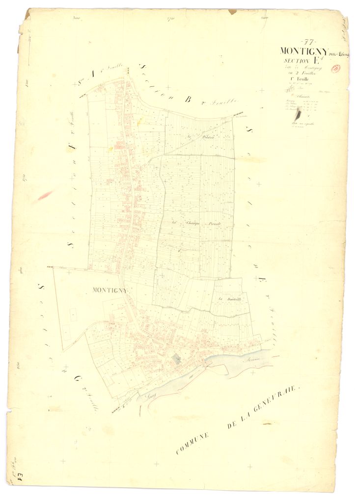 Section E dite de Montigny, en 2 feuilles, 1ere feuille